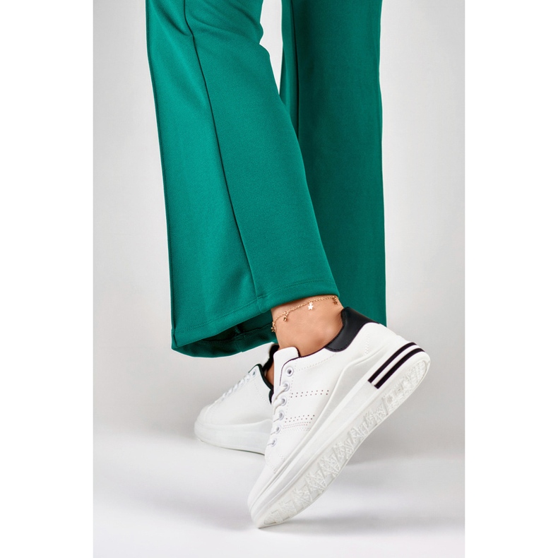 Sneakers platform da donna, bianche 85-710W/B bianco 2