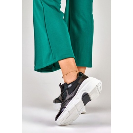 Sneakers con plateau da donna, nere, 23-7B nero 2