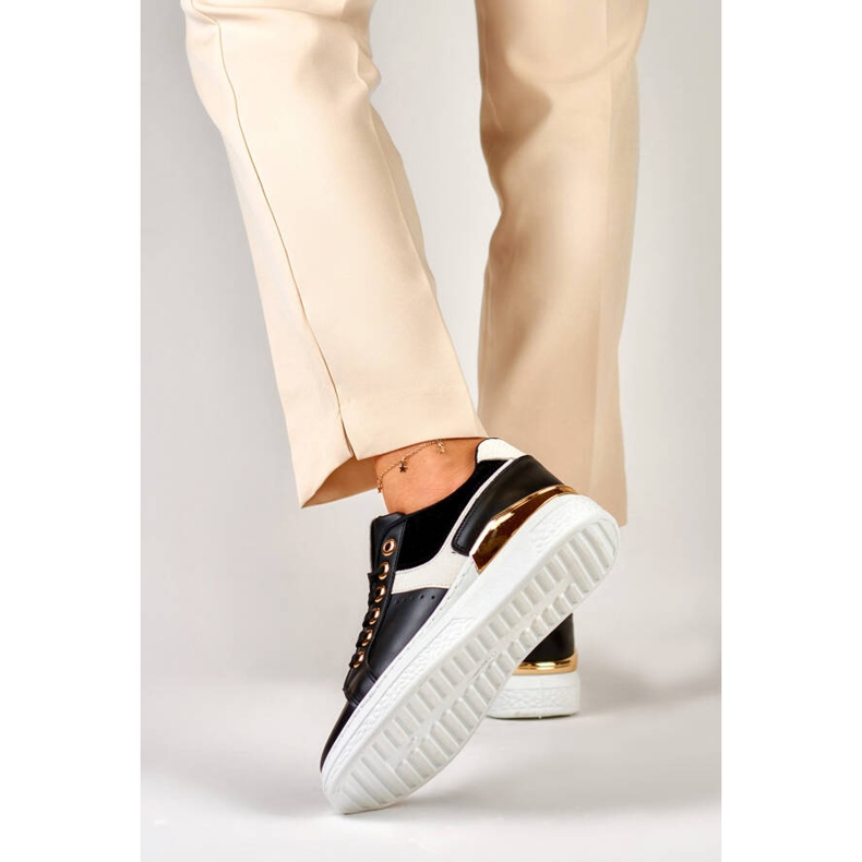 Sneakers platform da donna, nere JF3060B nero 2