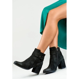 Stivaletti da donna in pelle scamosciata, neri, 260041B-SU nero 1