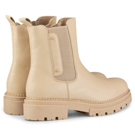 Stivaletti Chelsea da donna con suola spessa, beige Laura La.Fi 250004TA-PU 1