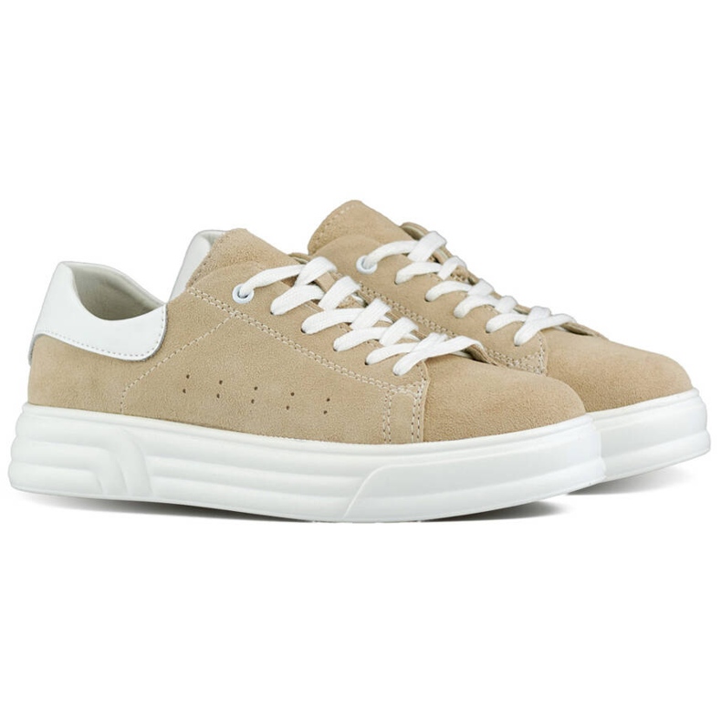 Goodin Scarpe sportive da donna in pelle beige GD-XF-113BE 1