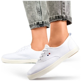 Sneakers bianche HB-6W da donna con suola bianca 1