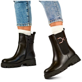 Stivaletti Chelsea isolanti da donna, neri, K-99257 nero 1