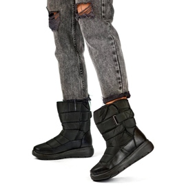 Doposci isolanti da donna con chiusura strappo, neri W82B nero 2
