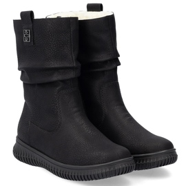 Stivali isolanti da donna sulla piattaforma nera Rieker 74283-00 nero 2