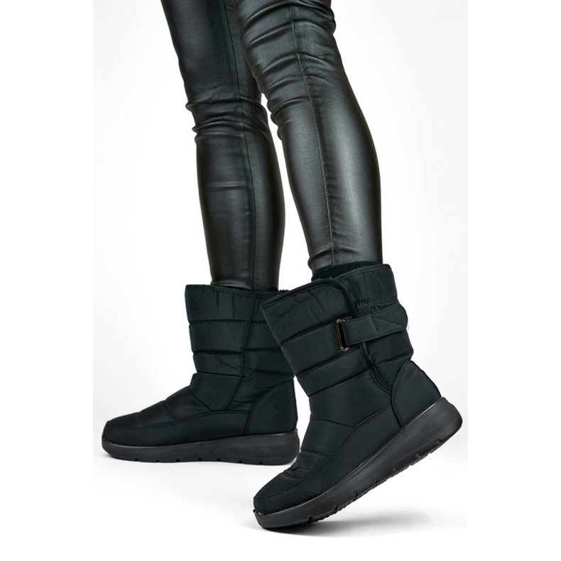 Doposci isolanti con velcro da donna, neri, 22T48B nero 2