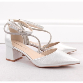 Sandali a punta da donna Sabatina argento con zirconi d'argento 2