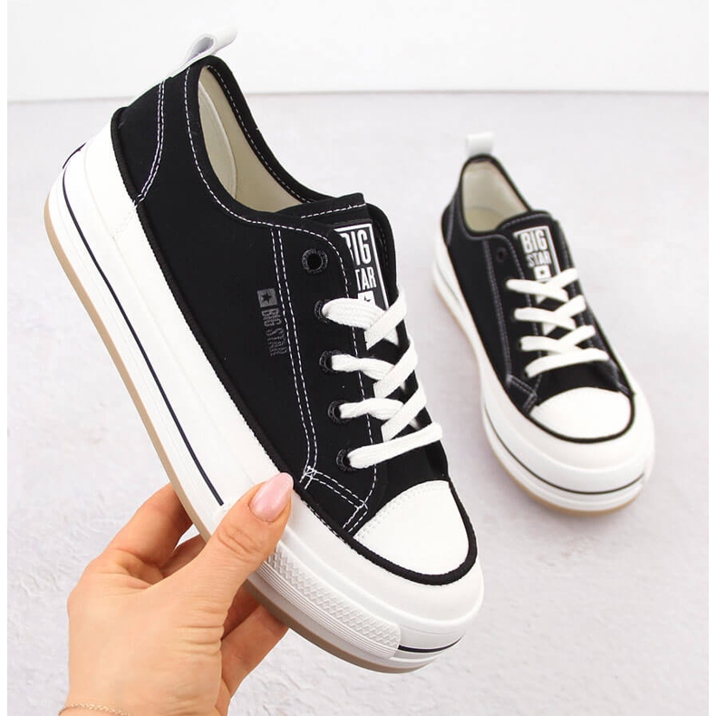 Sneakers nere con plateau da donna Big Star NN274204 nero 1