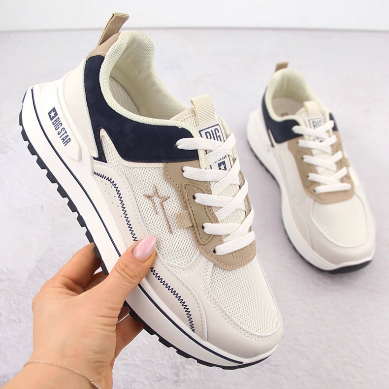 Scarpe sportive con plateau color crema Big Star NN274A092 beige 1