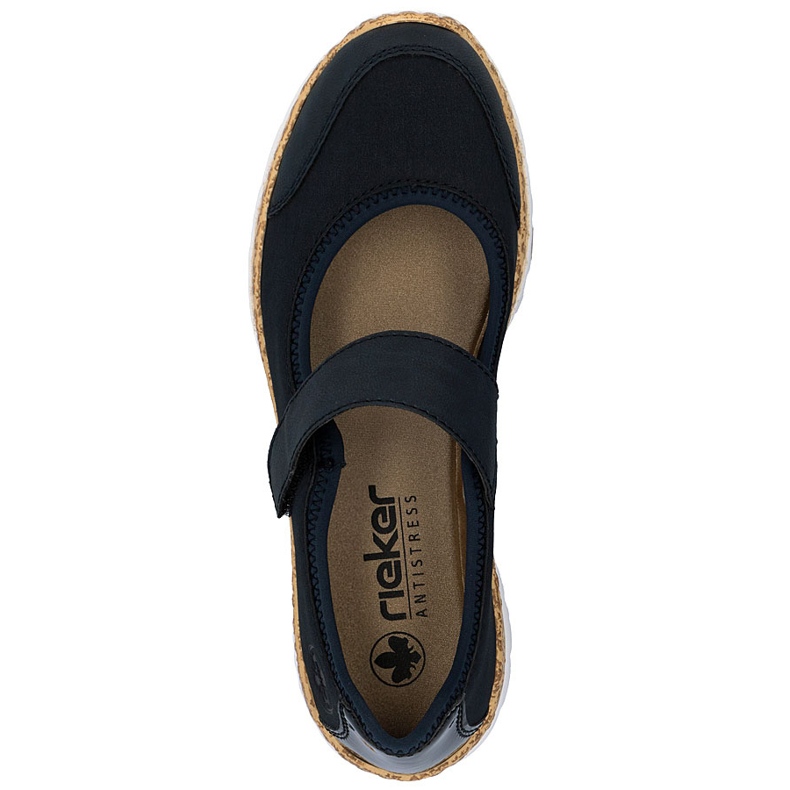 Rieker N42B0-14 Navy Blue Women's Comfort Velcro Shoes 1