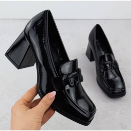 Scarpe da donna dipinte sul post Black Potocki SZ12553 nero 2