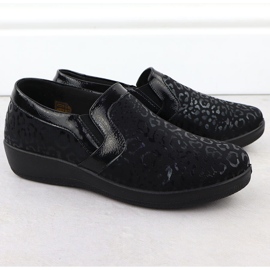 Unisoft Scarpe comode da donna in leopardo stampati inseriti unsoft 8910 nero 2