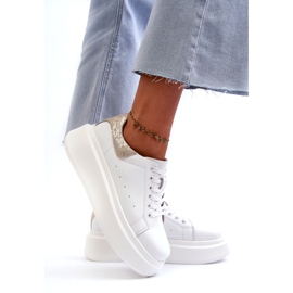 S.Barski Sneaker in pelle da donna sulla piattaforma bianca D&amp;A LR568 2