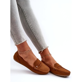 Mocassini classici da donna color cammello marrone 2