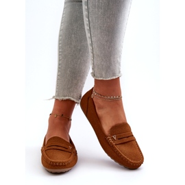 Mocassini classici da donna color cammello marrone 5
