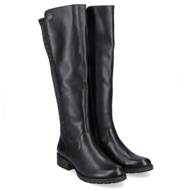 Stivali neri da donna in pelle Rieker Z9591-00 nero 1