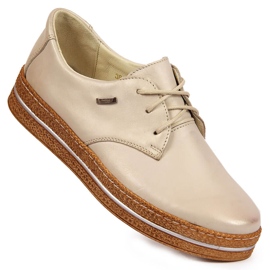 Scarpe da donna in pelle beige perla Helios 380 1