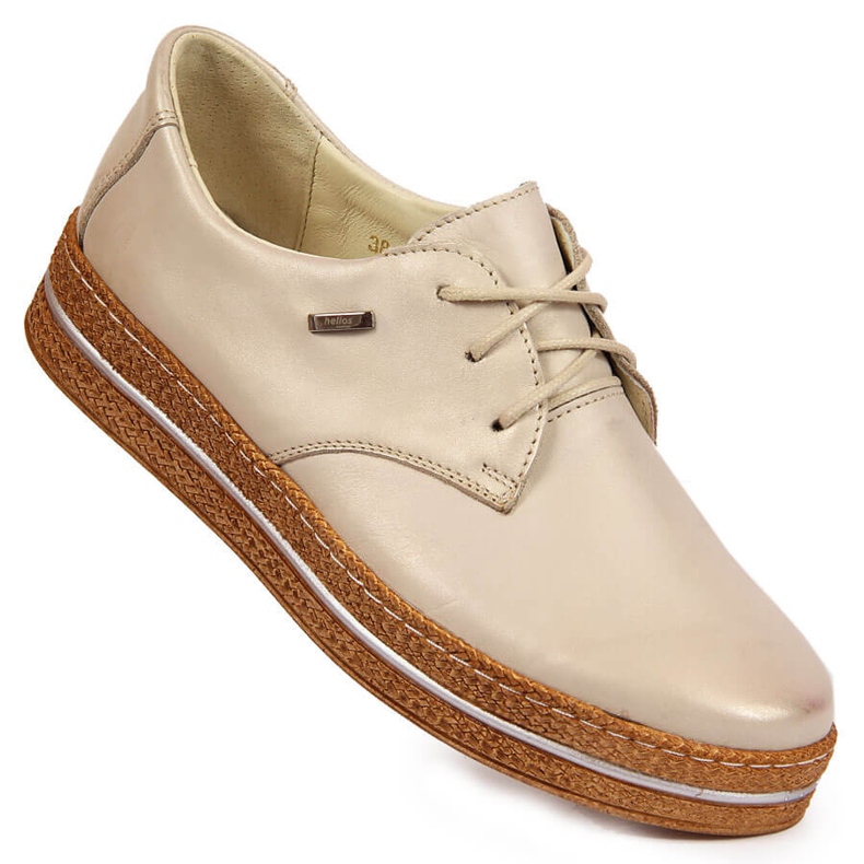 Scarpe da donna in pelle beige perla Helios 380 1