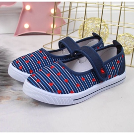 Sneakers da bambina ballerine con chiusura strappo Atletico blu 2