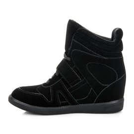 Sneakers nere in velcro nero 1