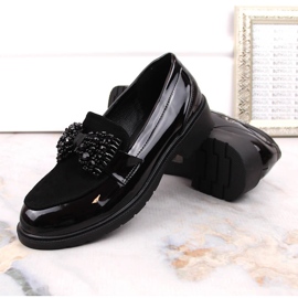 S.Barski Mocassini da donna signori laccati con fiocco nero S. Barski 2