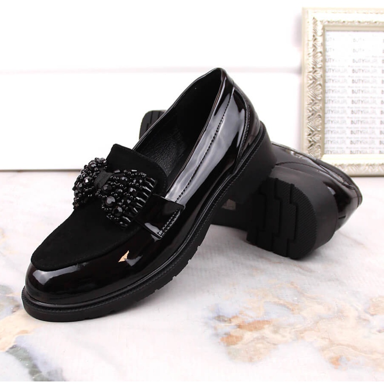 S.Barski Mocassini da donna signori laccati con fiocco nero S. Barski 2