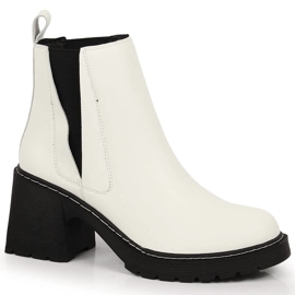 Stivaletti Chelsea da donna in pelle sul palo, un Artiker slip-on bianco caldo 1