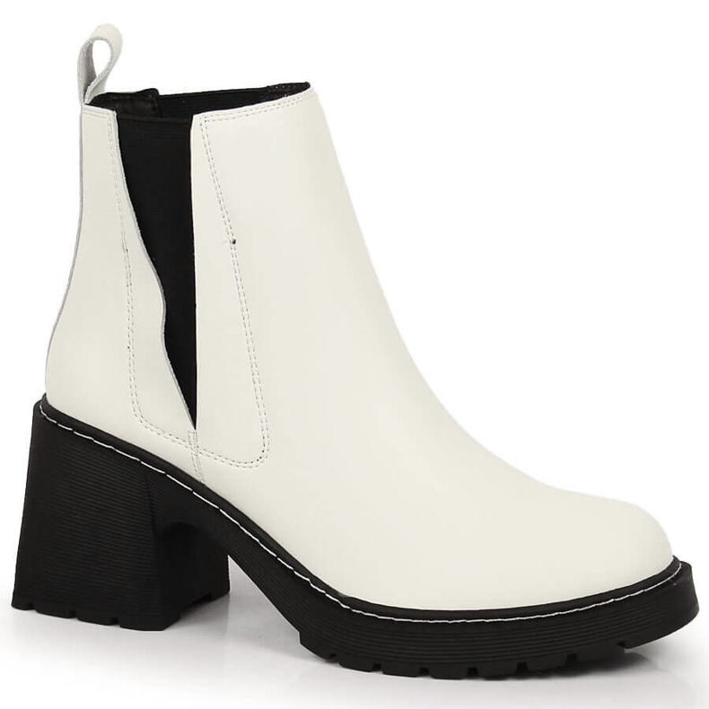 Stivaletti Chelsea da donna in pelle sul palo, un Artiker slip-on bianco caldo 1