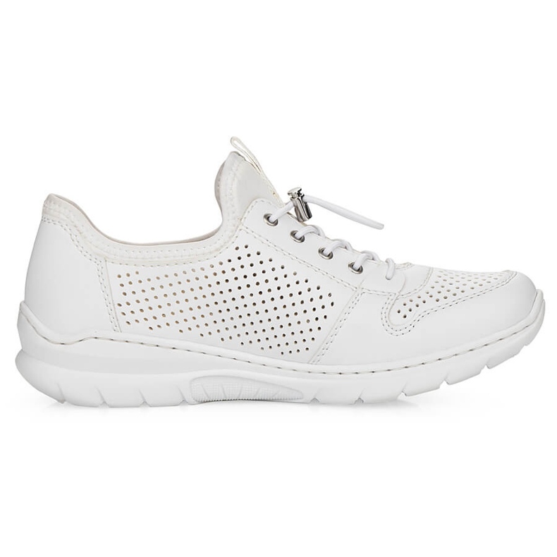 Comode scarpe sportive bianche da donna Rieker L3254-80 bianca 2