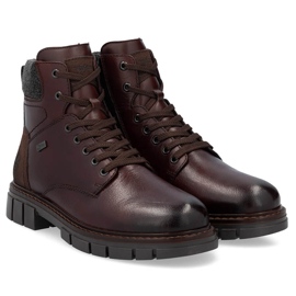 Stivali in pelle isolanti da uomo, marrone Rieker 32205-25 2