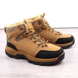 Scarpe invernali alte isolanti da uomo in cammello marrone 1