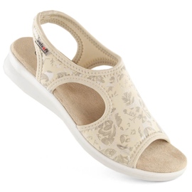 Evento Comodi sandali slip-on da donna beige Unisoft 7196 1