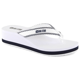 Infradito da donna con zeppa, Big Star bianche NN274A726 bianco 1