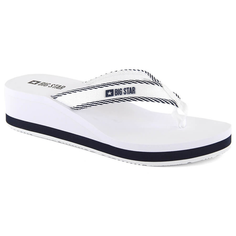 Infradito da donna con zeppa, Big Star bianche NN274A726 bianca 1