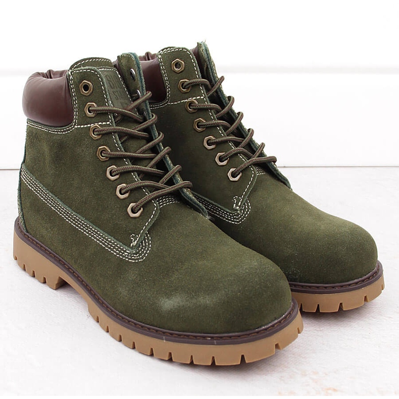 Stivali da uomo in pelle scamosciata verde Big Star OO174139 2