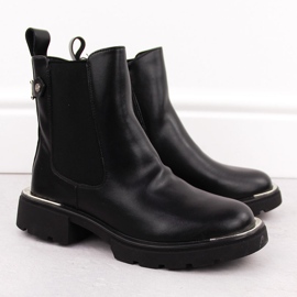 Stivaletti Chelsea da donna in pelle, neri Goe OO2N4147 2