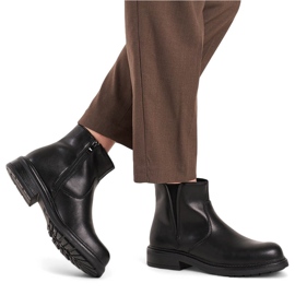 Stivaletti Chelsea da donna in pelle, neri isolanti, Sergio Leone BT345-S nero 2