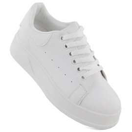 Scarpe sportive da donna con plateau bianche Sabatina 0974 bianca 1