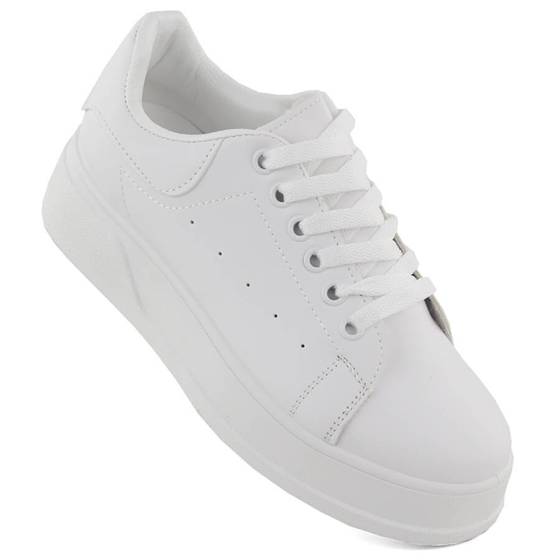 Scarpe sportive da donna con plateau bianche Sabatina 0974 bianca 1