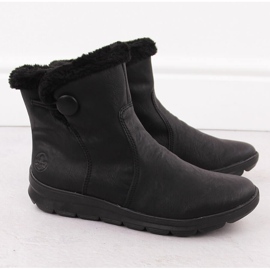 Stivali invernali da donna con pelliccia, neri Rieker Z0080-00 nero 2