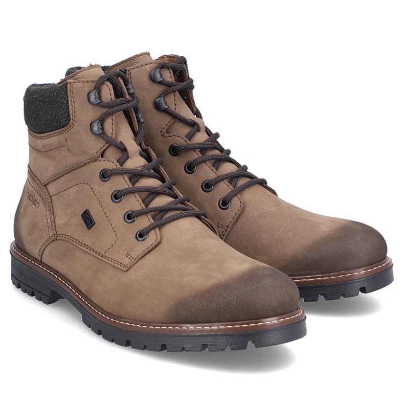Scarponi da trekking impermeabili in pelle da uomo, isolanti marroni Rieker F3612-24 marrone 2