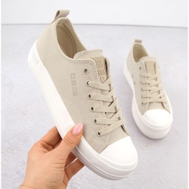 Sneakers da donna sulla piattaforma beige Big Star LL274969 2