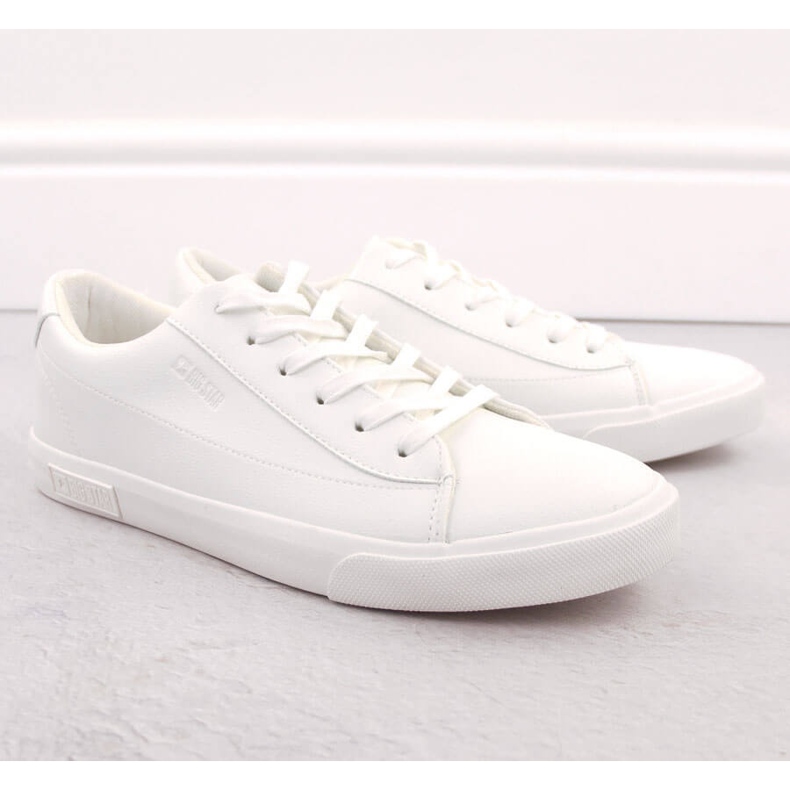 Sneakers da uomo realizzate in pelle ecologica, bianche Big Star NN174250 bianco 1