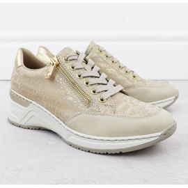 Scarpe da donna sneaker con spicchi comodi beige rieker n4316 2