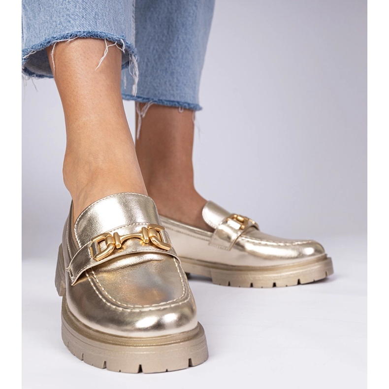 Mocassini ecosha golden eleganti d'oro 1