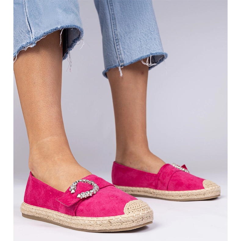 Espadrille rosa decorate con zirconi 1