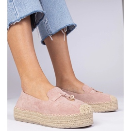 Espadrille rosa su una suola spessa 2