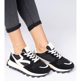Sneakers sportive da donna nere nero 2