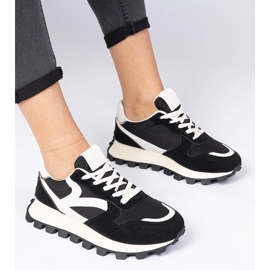 Sneakers sportive da donna nere nero 1